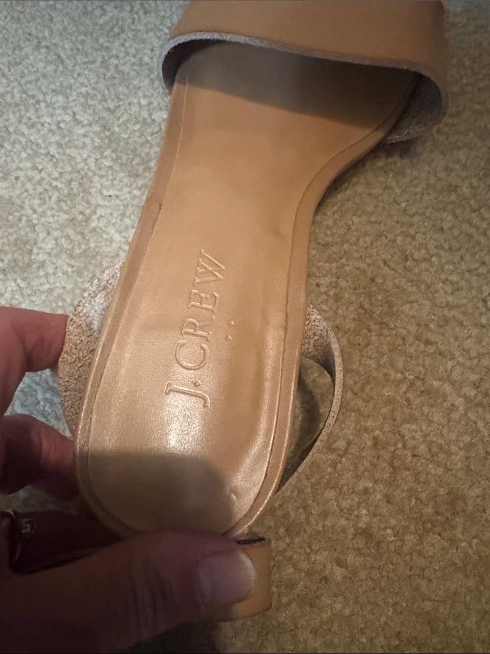 J. Crew Tan Leather Ankle-Strap Sandals with Wide Toe Band - Picture 3 of 3